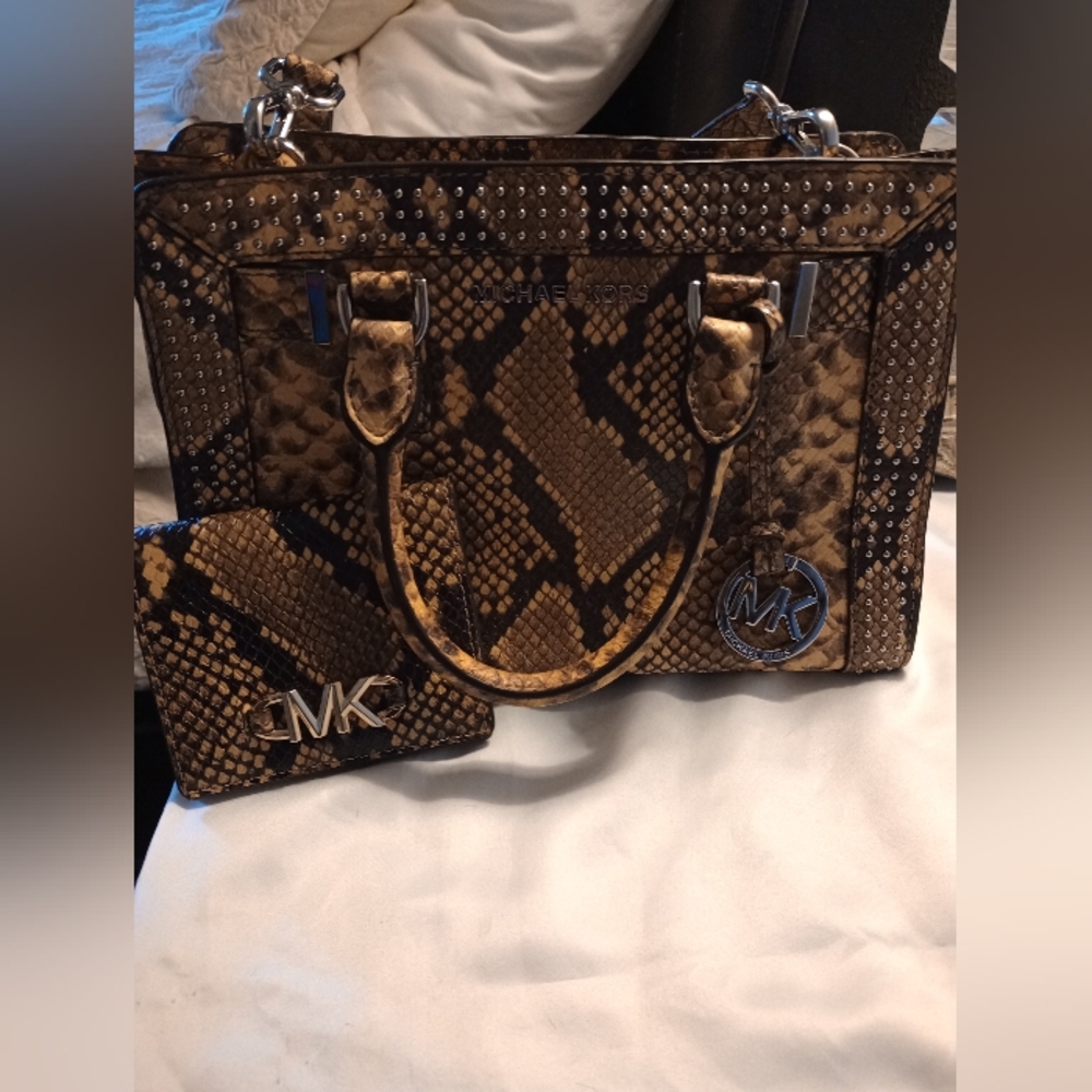 Michael Kors snakeskin bag.